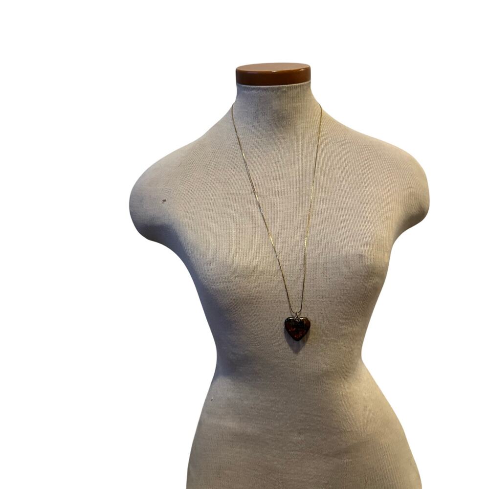 Vintage Enamel Cloissone with long gold plated Chain